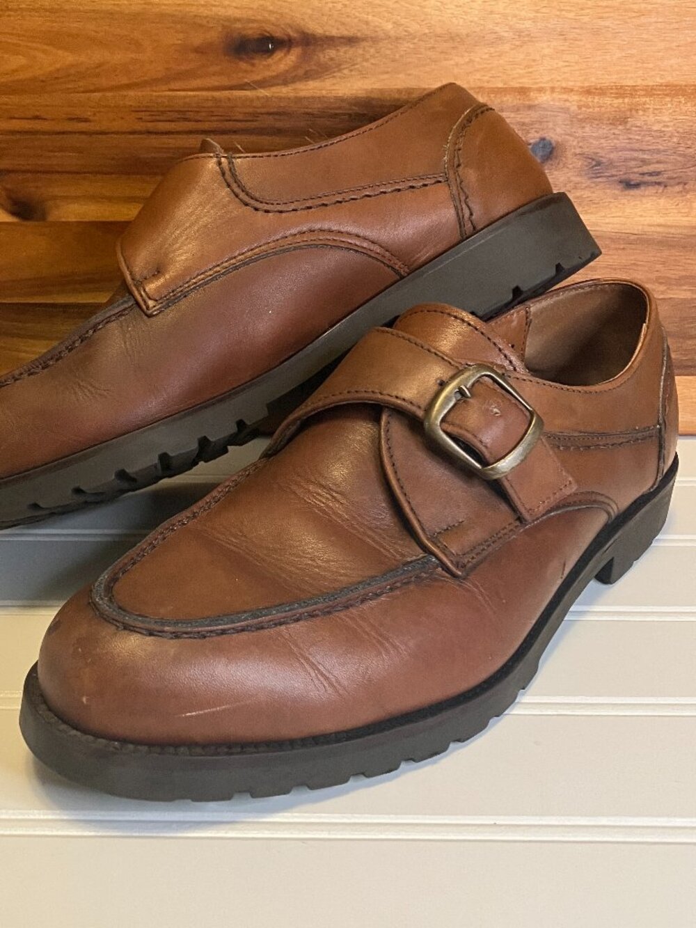 Vintage Thom McAn Mens Monk Strap Shoes - Made in Italy